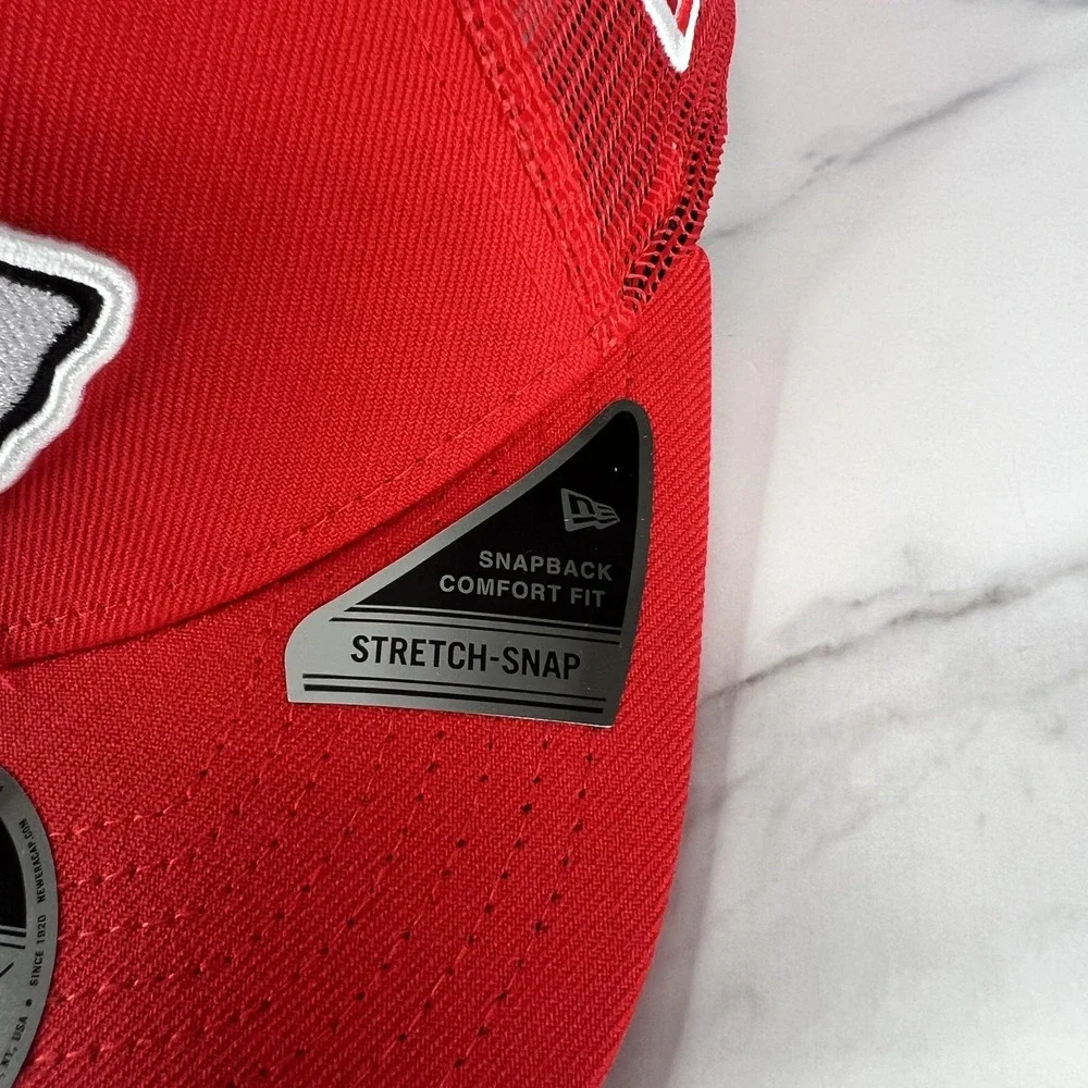 Kansas City Chiefs Hat Cap Snap Back Red 9Seventy Trucker Mesh New Era‎ Mens